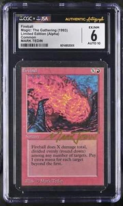 Magic MTG Fireball [Alpha Edition] Graded CGC 6 Ex/NM JSA Mark Tedin Autograph - Bild 1 von 2