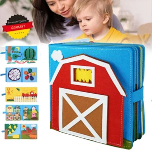 Quiet Book Ruhig Buch Filz Weiche Tuch Buch 3D Bücher Stoff Montessori Spielzeug - Bild 1 von 16