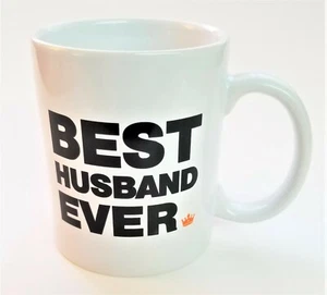 New Premium 12 oz Novelty Ceramic White Coffee Mug Best Husband Ever Design - Picture 1 of 2