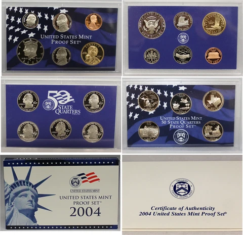 2004 Proof set CN-Clad W/ Kennedy & Sacagawea - (OGP) 11 coins Cover