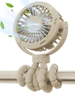 Mini Portable Baby Stroller Fan 3 Speed Personal Handheld Fan Battery Operated - Picture 1 of 6