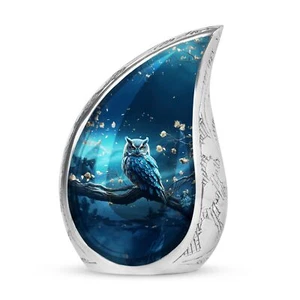 White Owl Small Urn For Human Ashes - Cremation Urn For Ashes - Keepsake Urn - Picture 1 of 7