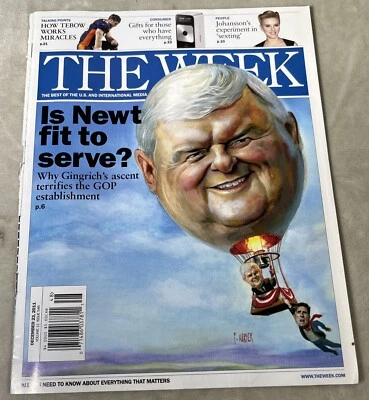 Week Magazine December 2011 Vol 11 Issue 546 Newt Gingrich Tebow Gifts Johansson - Image 1 of 4