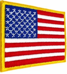 PARCHE DE SUJECIÓN DORADO TÁCTICO BANDERA ESTADOUNIDENSE MORAL MILITAR - Imagen 1 de 3