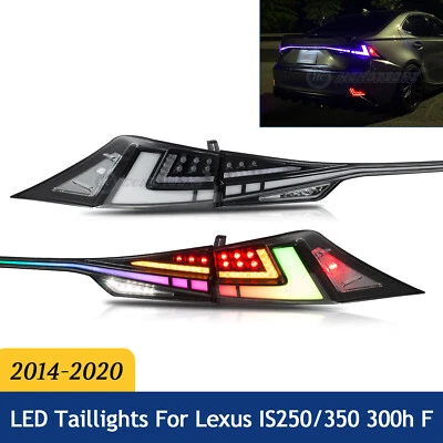 RGB LED Tail Light For Lexus IS250 300h 350 F 2014-2020 Clear Start Up Animation Foto 1 de 4