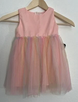 Vestido Princesa Niñas Rosa Top Arco Iris Tul Inferior Popatu Nuevo con Etiquetas 24m Algodón Forrado Foto 1 de 4