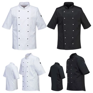 Chaqueta de Chef Abrigo de Chef Uniforme Hotel Chaquetas de Chef Mangas Cortas y Completas S a XXXL - Imagen 1 de 17