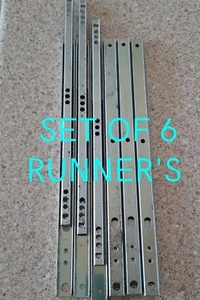. 6 OF Metal Ball Bearing Drawer runner Pr 278mm draw depth For 17mm. 4 SALE. - Picture 1 of 3
