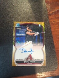 2023 1st Bowman Chrome Druw Jones Gold Shimmer Auto 34/50 - Arizona Diamondbacks