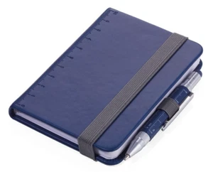 Notepad DIN A7 incl. ballpoint pen, elastic tape closure, FSC by TROIKA - Picture 1 of 6