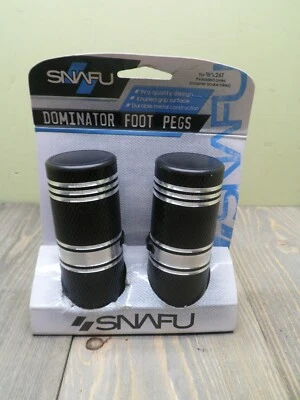 Snafu Dominator BMX Freestyle Foot Pegs 3/8 X 26T Black Silver Aluminum New - Image 1 of 3