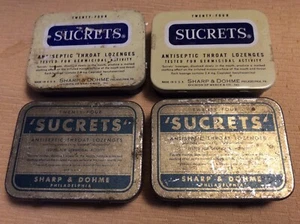 4 VIER ALTE SUCRETS KEHLPASTILLEN DOSEN, SAMMLERDOSEN - Bild 1 von 5