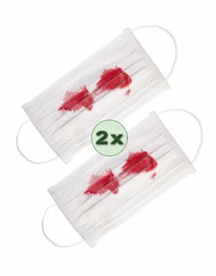 Mundschutz Halloween Blutige Mundschutz Maske Mund Nasen Schutz 2 Stück KK - Bild 1 von 4
