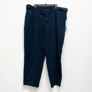 A New Day NWT Women's 20 Black Cotton Super High-Rise Tapered Ankle Chino Pants - Picture 1 of 6