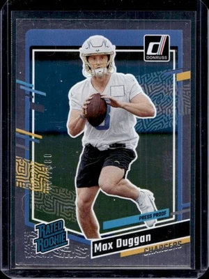 2023 Donruss Max Duggan Press Proof Silver Rated Rookie #86/100 Chargers - Image 1 of 2