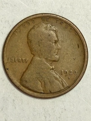 1920 Lincoln Wheat Cent - San Francisco Mint - Image 1 of 2