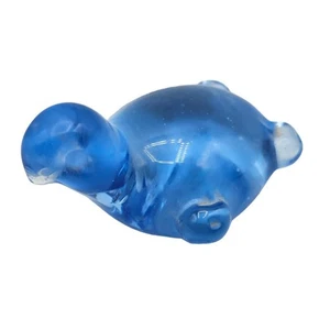 Vintage Kunst Glas Meeresschildkröte Figur Briefbeschwerer aquablau mundgeblasenes Glas 3-4" - Bild 1 von 4