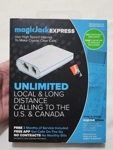 Adattatore Magic Jack Express chiamate illimitate verso Stati Uniti e Canada NUOVO - Foto 1 di 4