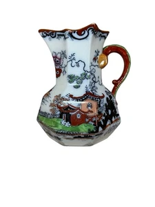 Antigua jarra de piedra de hierro de albañiles pagoda 15 cm pintada a mano hecha en 1891 - Imagen 1 de 14