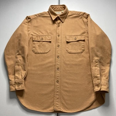 Vintage LL Bean USA Made Men’s Peach Chamois Cloth Shirt Size 15.5 Medium - Image 1 of 4