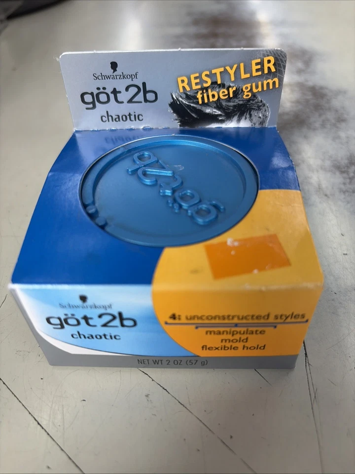 Goma de fibra Schwarzkoft Got2B RESTYLER CHAOTIC 2 oz. Suporte flexível RARO HTF novo - Imagem 1 de 3