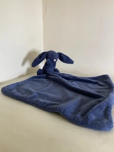 JellyCat Navy dark blue bashful bunny rabbit lovey stuffy baby toy HTF rare - Picture 1 of 9