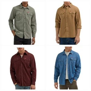 Wrangler Men's Pick Color Relaxed Fit Woven Long Sleeve Button Shirts: S-3XL - Picture 1 of 14