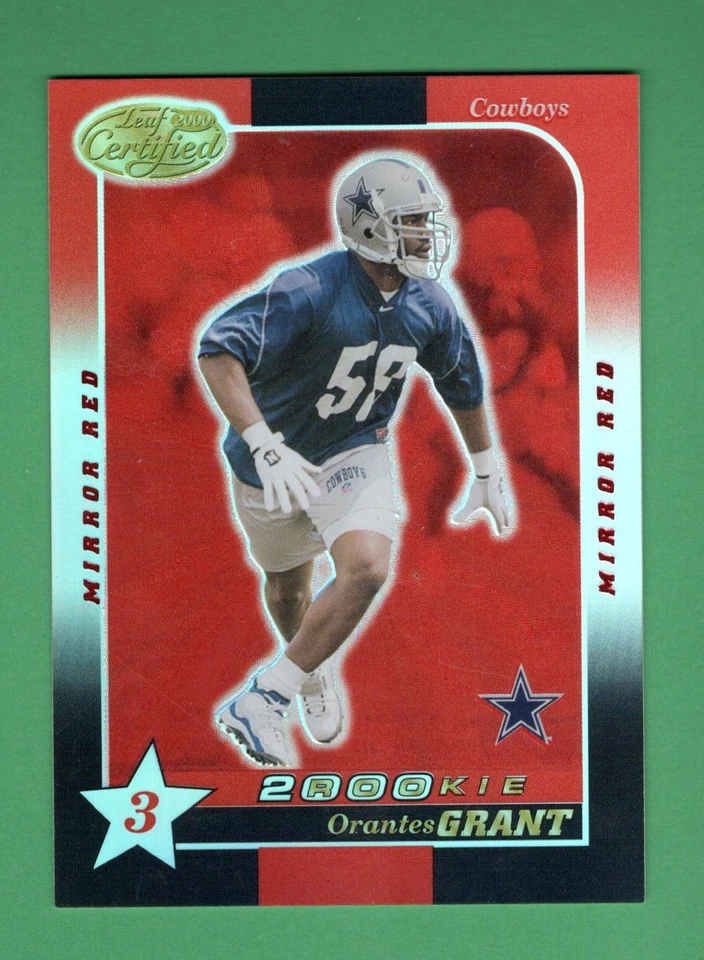 2000 Leaf Certified Mirror Red #169 Orantes Grant Dallas Cowboys - Image 1 of 2