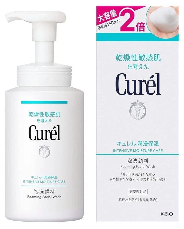 Facial Wash 敏感肌肤 Curel 强效保湿发泡大号 300 毫升 — 第 1/2 张图片