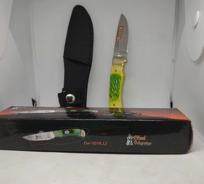 Steel Warrior Frost Cutlery Fixed Blade Knife Nylon Black Sheath Green SW101KLJ - Image 1 of 4