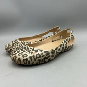 Crocs Kadee Leopard Print Women's Size 8 Brown Tan Beach Casual Slip On - Picture 1 of 11