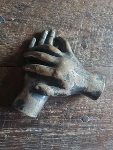 Rare Bronze Hands Joined Sculpture Signed Private Hands Collector Paperweight? - Picture 1 of 9
