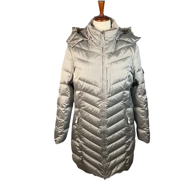 Eddie Bauer Sun Valley Down Parka Coat Jacket Silver Size Large Winter Hooded - Image 1 of 4