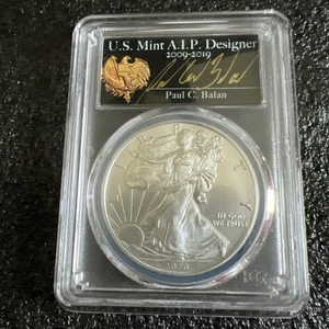 Silver Eagle 2020 $1 1 oz graduación profesional MS70 FDOI población Paul C. Balan (20) - Imagen 1 de 3
