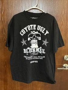 Ugly Wear T Shirt Mens XL Black Coyote Ugly Saloon Memphis Graphic Print EUC - Picture 1 of 3