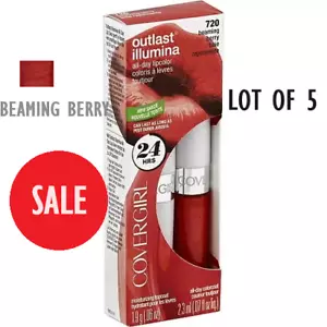 COVERGIRL Outlast 24HR iLLumina AllDay LipColor 720 BEAMING BERRY (LOT OF 5) - Picture 1 of 1