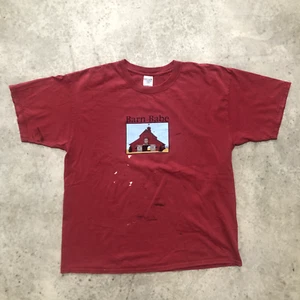 Vintage Y2K Barn Babe Steigbügel Clothing Company T-Shirt Erwachsene XL Thrashed Red - Bild 1 von 9