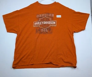 Motorcycle Orlando Harley-Davidson Oil 2XL T-Shirt Men's Orange Genuine - Picture 1 of 8