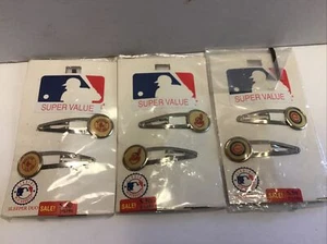 3 Teams Vintage Baseball Barrettes Red Sox, Cleveland Indians , Chicago Cubs. - Picture 1 of 5