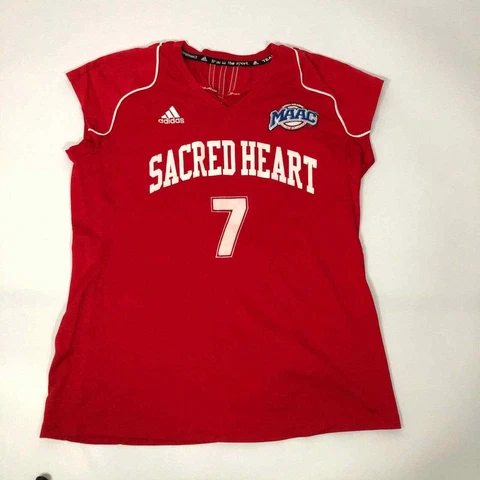 Sacred Heart Pioneers Adidas Womens Jersey Medium Volleyball Red White NCAA #7 Cover
