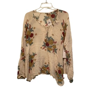 Coco + Jaimeson Shirt Women’s Medium Buckle Multi-Color Tie Front Long Sleeve - Picture 1 of 10