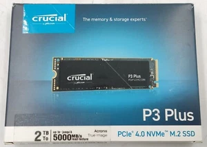 2TB Crucial P3 Plus SSD Heatsink Gen4 NVMe M.2 2280 Solid State Drive - Photo 1/3