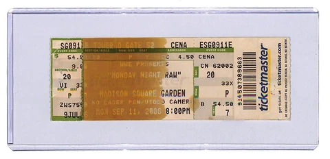 WWE CM PUNK MSG DEBUT RAW Taping wrestling ticket stub Sep 2006 VINCE McMAHON Cover
