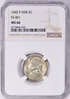 1945 P- Jefferson Nickel- DDR- FS801- NGC MS66- 4 Full Steps (NOT 5 FS Though)