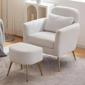 Accent Chair Ottoman Footrest Modern Leisure Armchair Single Sofa Living Room - Picture 1 of 8