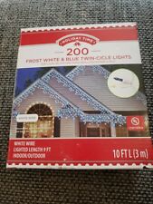 Holiday Time Frost White & Blue Twin-Cicle Christmas Lights, 10', 200 Count