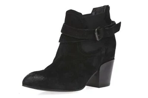 JANET & JANET Black Leather Ankle Booties Sz 39 NEW! 221006 - Picture 1 of 6