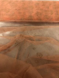 1 mtr orange butterfly print organza fabric..58” wide...voile,wedding,bridal - Picture 1 of 5