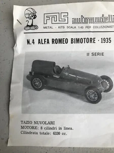 FDS 4 ALFA ROMEO 12C BIMOTORE 1935 -RARE-1:43- UNBUILT METAL KIT IN BOX - Picture 1 of 4