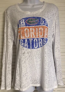 Women's Florida Gators Long Sleeve Shear Shirt, Large, White, See Through Fabric - Picture 1 of 3